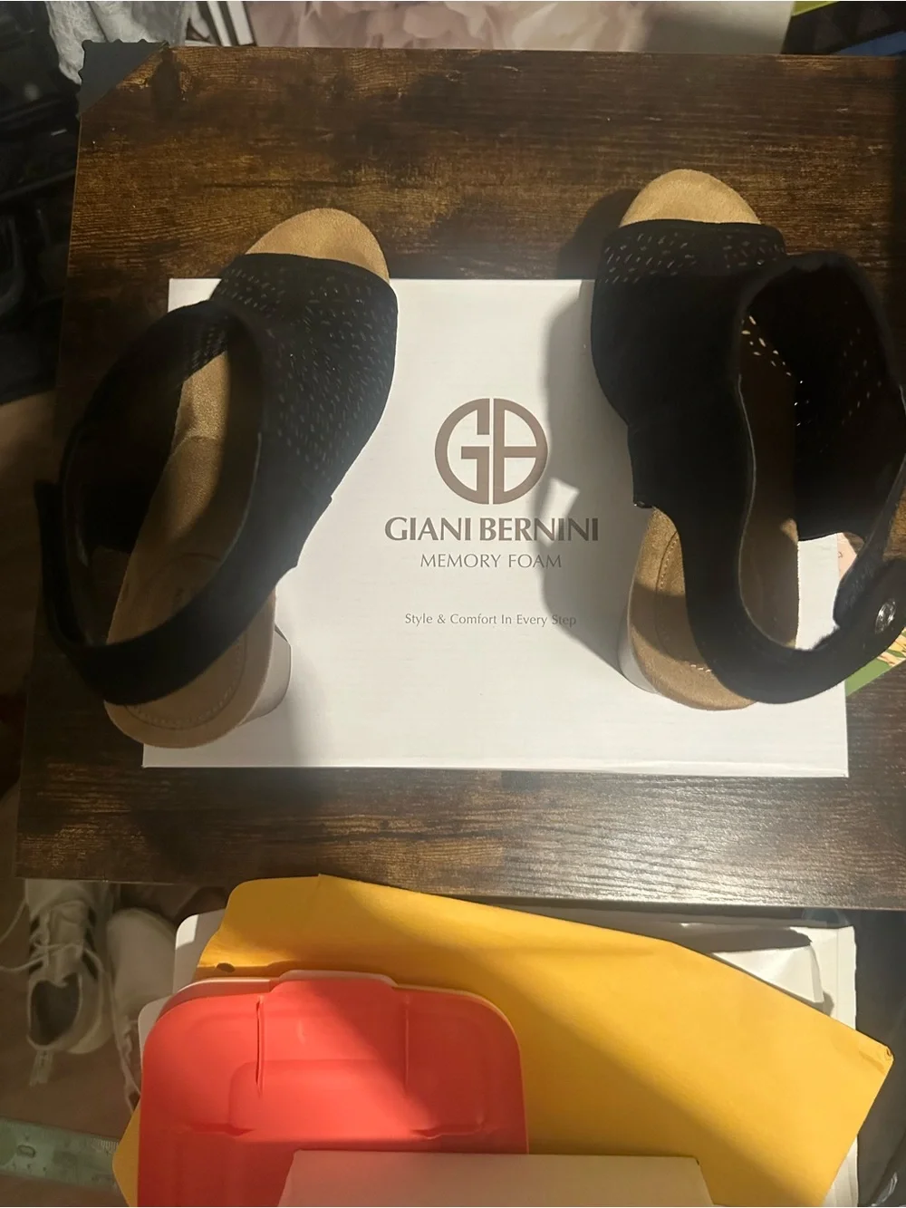 Giani Bernini Two-Tone Shoe Box in White and Brown